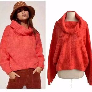 Anthropologie Pilcro Zamora Wool Alpaca Cowl Necklace Sweater Size  Small